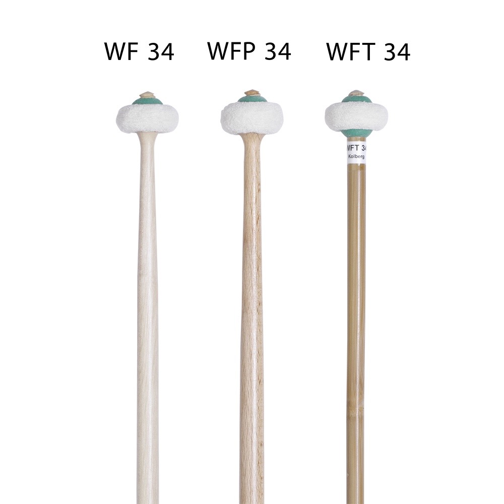 Viennese flannel timpani mallets | 35 cm / hornbeam shaft (Ø 13 mm