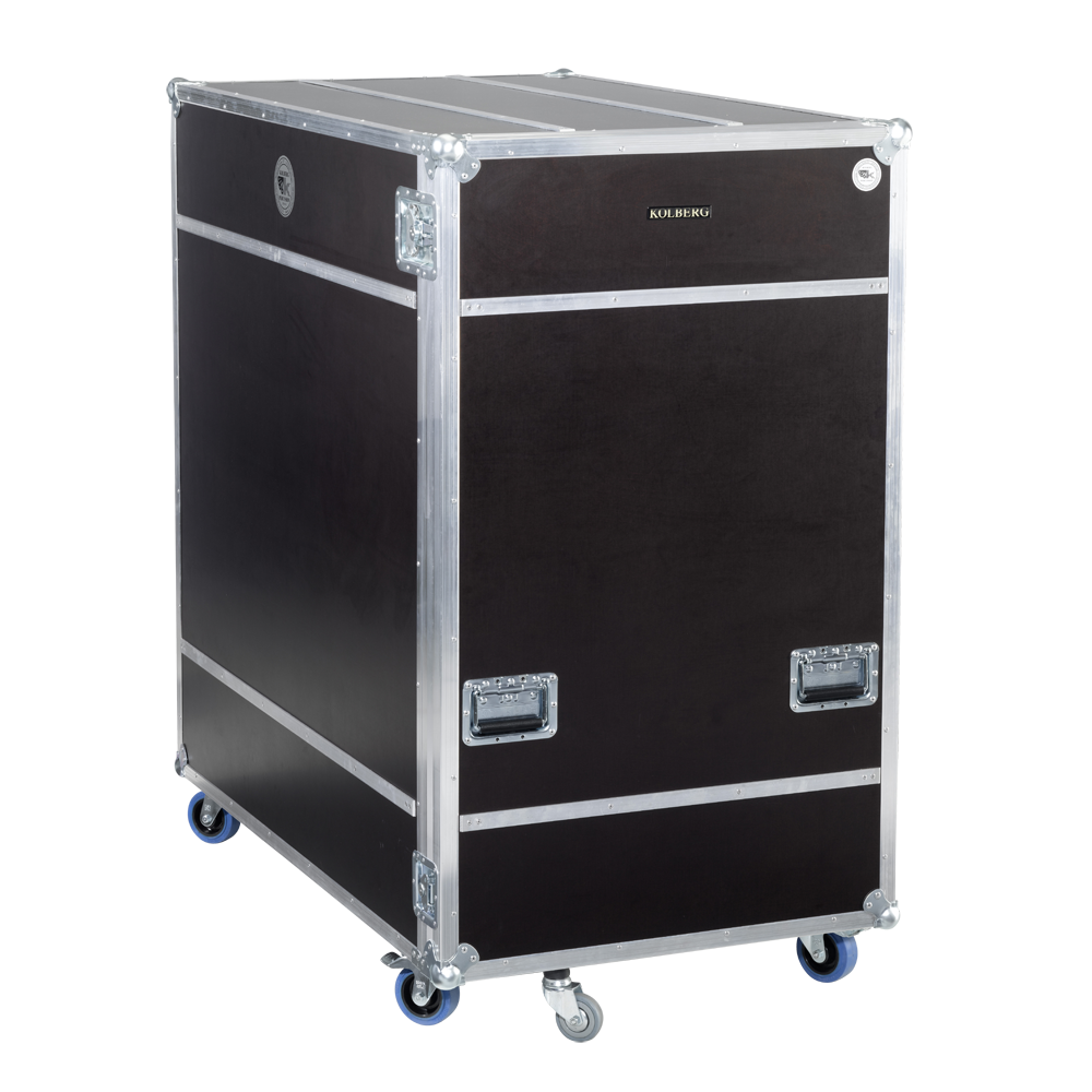 Flight case for 1 double-bass and accessories, swing door / protecting  strips