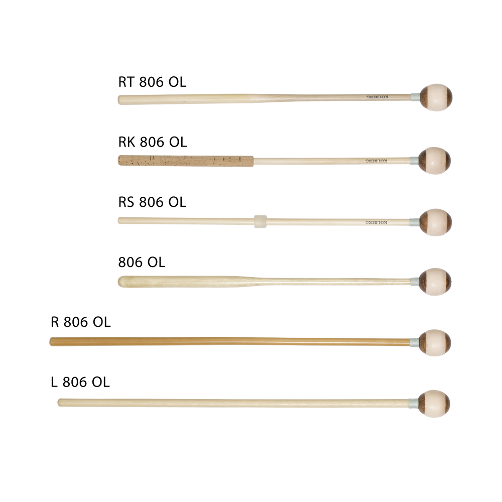 Xylophone mallets leather (806OL), 32.5 cm / rattan shaft with cork grip, 32.5  cm / rattan shaft with narrow centre